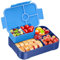LEIKEEGO Lunch Box, Leak-Proof Bento Lunch Box Kids, Snack Box with 6 Compartment for Kids/Adults/School/Work(Blue)