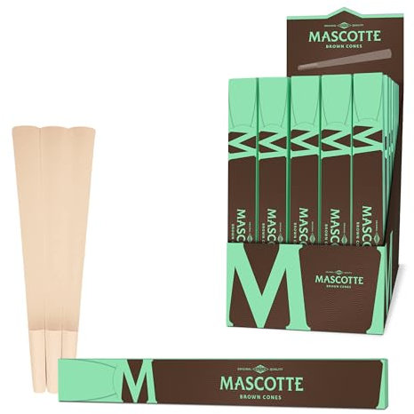 Mascotte® Brown Cones mit Tip 3 x 40 Kartons | Ungebleicht Vorgedrehte Hülsen mit Filtertips | Pre Rolled Cones | 120 Konische Tubes mit Filter
