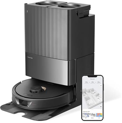 Roborock Qrevo Pro Saugroboter, Wischmopp, ausziehbar, 7000 Pa Saugkraft, anhebbarer Wischmopp, Hot Mop Wash, Schwarz