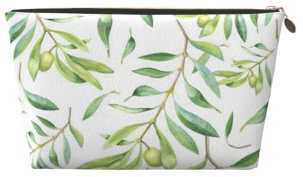 Green Leaf Artistic Olive Tree Print, Makeup Bag Cosmetic Bag Portable Travel Toiletry Bag Pencil Case Toiletry Pouch