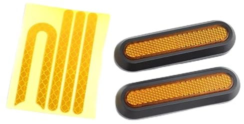 MUEOSI Radabdeckung Schutzschale, for Xiaomi, Elektroroller Pro 2/1s/M365 MI 3 Sicherheitsreflektierende Teile vorn und hinten Reflexstreifen(1 Sets yellow)