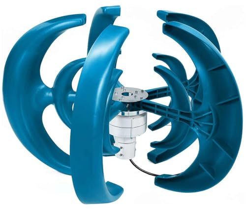 WANGYYDS Turbina Eolica Verticale con Regolatore E Inverter Fuori Rete Turbina Eolica 1000W 12V 24V Generatore Maglev per Uso Domestico Generatore Eolico,24V-Blue