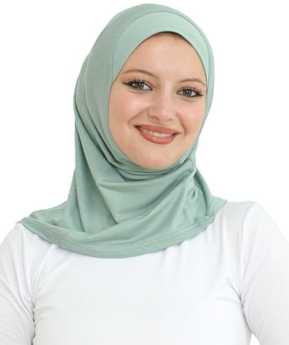 Prien Sport Kopftuch Für Damen, Muslimische Hijab Kleider, Weicher Schal Für Frauen, Muslim Kleid Set, Abaya Gebetskleidung, Islamische Kopftücher Kleidung Für Ramadan (Hellgrün)
