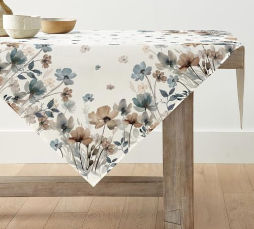 Artoid Mode Wilde Tuschemalerei Blumen Blätter Frühling Tischwäsche, Küche Tisch Dekoration Drinnen Urlaub Party Dekor 100x100 cm