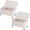 ACESOME 2 cajoneras plegables para debajo de la cama con ruedas, cajas de almacenamiento plegables para debajo de la cama con tapa, marco de metal, organizador para ropa, zapatos (blanco)