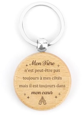 Cadeau Frere Noel Cadeau Frère Cadeau Frere Original - Porte Clé en Bois Cadeau pour Frere Cadeau Grand Frere Petit Frere Cadeaux Frere Cadeau pour Mon Frere Cadeau Anniversaire Cadeau Saint Valentin