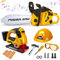 Xwin Sportseries 15PCS Kids Electric Workshop Tools Educational Playset - Includes Yellow Chainsaw, Jigsaw, Helmet, and Accessories - Learning Construction Roleplay Tool Kit Game for Ages 3+