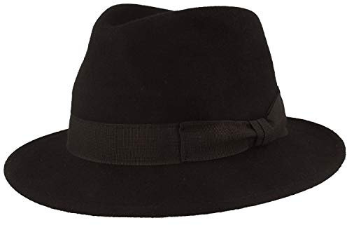 Breiter Damen Filzhut Wollhut Knautschbarer Traveller Damen-Hut aus 100% Wolle Marine L