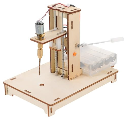 GLSTOY Selbstgemacht Kleiner Bohrmaschinen Satz Präzise Tischbohrmaschine Aus Holz Lernset Für Heimwerker Wissenschaftsprojekte Tragbar