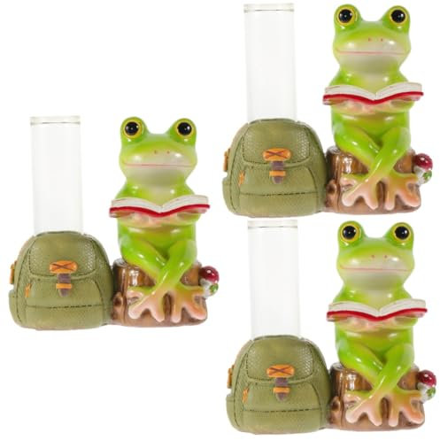 YARNOW 3 Sätze Hydrokulturvase „Frosch“. Dekorationen Vasen Aquarium Schwebend Fänger Fischbecken aus Glas hydrokultur pflanzer Pflanzgefäß aus Glas einzelne Blumenvase Harz Colorful