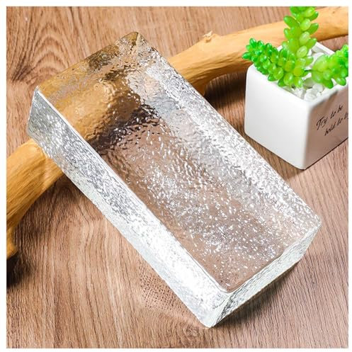 Vnook Clear Glass Bricks,Rectangular Solid Double-Sided Crystal Bricks, light transmission allowing privacy, Home Decoration for Office Decorative Partition Wall