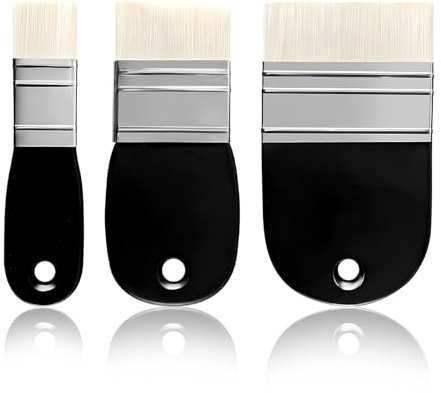 Pennello Acrilico Piatto 3 Pezzi Pennello Largo Piatto Acrilico, Pennelli Nylon Per Dipingere Acrilico, Kit Pennelli Pittura Nylon, 3 Dimensioni,Per Pittura Acrilica, Ad Olio, A Guazzo E Ad Acquerelli