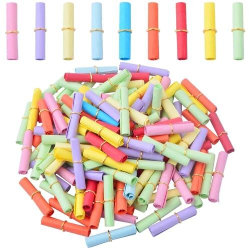 txuzong Nachricht Kapsel, (350 Stück) Kleine Karten Zum Beschriften, | Zufällige Farben, Tombola Lose mit Mini-Metallring, für Papierrollen, Memos, DIY-Geschenke, Lotterieziehungen