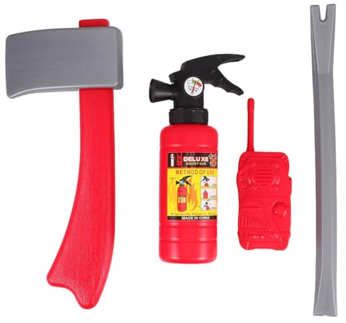 Alipis Panoplie Pompier Enfant avec Extincteur Jouet Et Hache Accessoires Pompier Enfant pour Jeu De Rôle Costume De pour Jeux Imaginatifs 8.07 X 3.54 X 2.24 Pouces