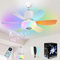 VIMAZ Ceiling Fans with Lights and Remote,32W RGB LED Ceiling Fan Light Bulb Bayonet Fitting with Bluetooth Music Player,18.5 E27 Light Bulb Fan Dimmable with 3 Speeds,3 Colors 3000K-6500K,Timer