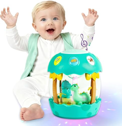 Jouets Musicaux Bebe 1 an, Jouet Montessori Educatif Rampant Fille Garcon | Projecteur Tournant avec Multicolores Lumières Musique Jeux Eveil Bébé 6 9 12 18 Mois, Jouet Cadeau Anniversaire pour 1 2 Ans