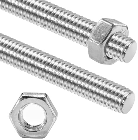 2 Pack 3/8-16 304 Stainless Steel Fully All Threaded Rod Studs 10 Length
