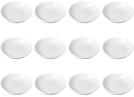 CALLARON 12 Piezas de Bandejas de Cerámica de Color Claro para Pinceles de Caligrafía, Tintero y Plato Versátil para Pintura y Dibujo, Tamaño Pequeño, Ideales para Estudio y Arte en Casa