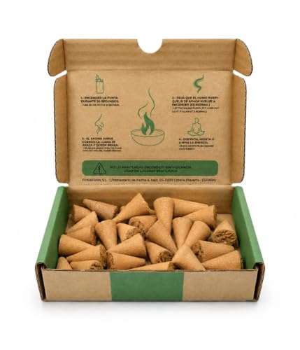 SALVIA | Conos de Palo Santo Natural 100g Aprox (22-27 Uds) | Incienso Sagrado para Limpieza Energética, Relajación y Meditación | Ideal para Ritual Diario