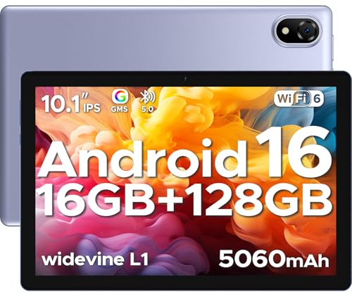 U10 Tablet 10 Pulgadas, 24GB+128GB/2TB, Tablet Android 16 Gemini AI, Pantalla HD IPS, Procesador 2.0GHz, 5060mAh, WiFi 6/Certificación TÜV/Widevine L1 Tablets Baratas Y Buenas,3.5mm Audio Jack/Face ID