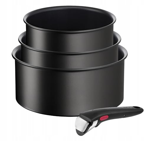 TEFAL INGENIO UNLIMITED Batterie de cuisine avec poignée amovible 16/18/20 cm Revêtement antiadhésif en titane Compatible induction