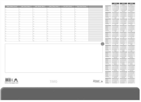 Ursus 036437000 Schreibunterlage, Timo, 52.5 x 37.5 cm, 80 g/qm, 50 Blatt