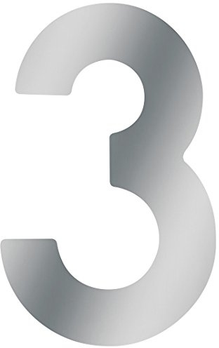 Metafranc Hausnummer 3 - Edelstahl - 120 mm - 3D Design - Gute Lesbarkeit - Individuelle Kombinationsmöglichkeiten / Beschriftung / Kennzeichnung / Ziffer / Haustür / Hauswand / Gartentor / 424027