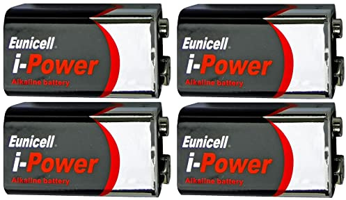 Eunicell 6LR61 9V Alkaline Batterien – MN1604, 1604A, PP3 – 4 Stück in Schrumpffolie – leistungsstarke Blockbatterien für Rauchmelder, Mikrofone & Messgeräte