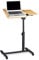 Relaxdays Laptoptisch höhenverstellbar HBT 95 x 60 x 40 cm Notebook Ständer auch für Linkshänder Sofatisch Beistelltisch mit bremsbaren Rollen mit Ablage für Maus mit 2 Stopp-Leisten, Eiche, gelb