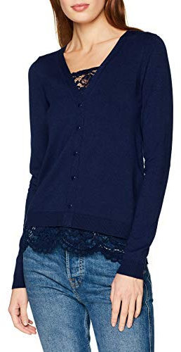 Naf Naf Damen Kenu42 Langarmshirt, Blau (Bleu Marine Chiné C672), X-Small