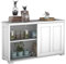 COSTWAY Buffet Cuisine Rangement avec Porte Coulissante, Buffet Salon avec 2 Etagères, Buffet Bas, Armoire Cuisine pour Salon, Salle à Manger, 106,5 x 33 x 60 cm (Blanc)