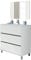 Muebles Pitarch | Conjunto Mueble de Baño con Espejo incluido, 3 Cajones, 80cm ancho, con Patas, Roble Cambrian, para Lavabo encastrado, estilo Moderno modelo Kalma