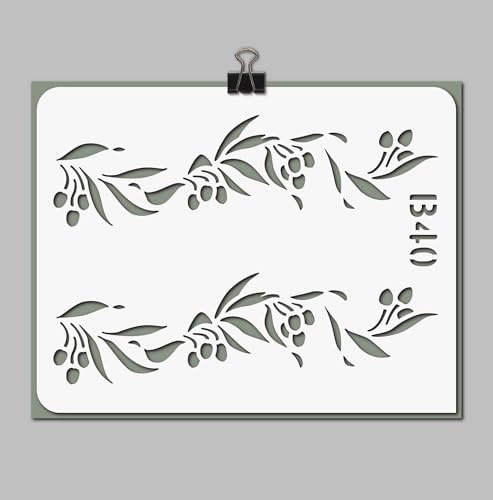 Pochoir olive Provence - feuille polyéthylène de 388x499 mm