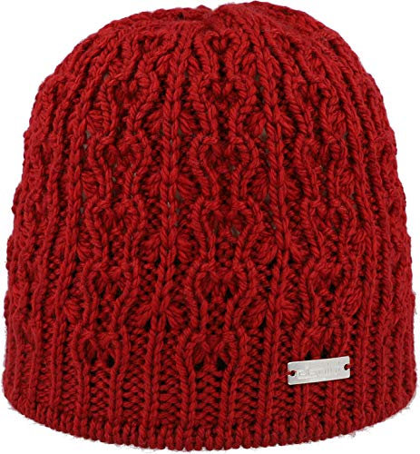 Eisglut Damen Emilial Merino Strickmütze, Wein, M 57-58cm