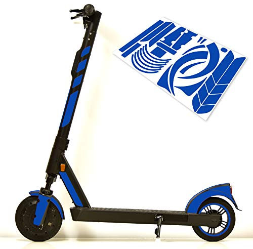 m2medien Aufkleber-Set (30-teilig) Sticker-Set auf 46x35cm Bogen geeignet für myTIER SXT Max Cityblitz Beast E-Scooter (Blau Reflektierend)