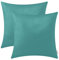 Brawarm Kissenbezüge aus Kunstleder, Leder-Kissenbezüge, einfarbig, für Couch, Bett, Sofa, Garten, Zuhause, dekorativ, Blaugrün, 40,6 x 40,6 cm, 2 Stück