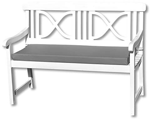 TexDeko Gartenbank-Auflage aus Kunstleder mit Reißverschluss als Bankkissen Polsterauflage Bankpolster abwaschbar (100x42x6cm, Grau)