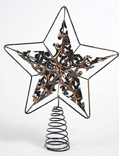 Christbaumspitze Stern aus Metall Bronze Farben 270mm x 225mm Weihnachtsdeko Wichteln Advent