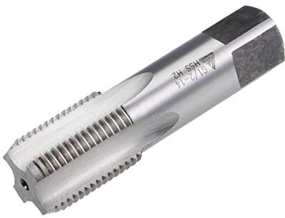 sourcing map G1/2-14 Rohrgewindebohrer Maschinengewindebohrer Rechtshänder HSS Unbeschichtet Gerade Nut, H2 Toleranz