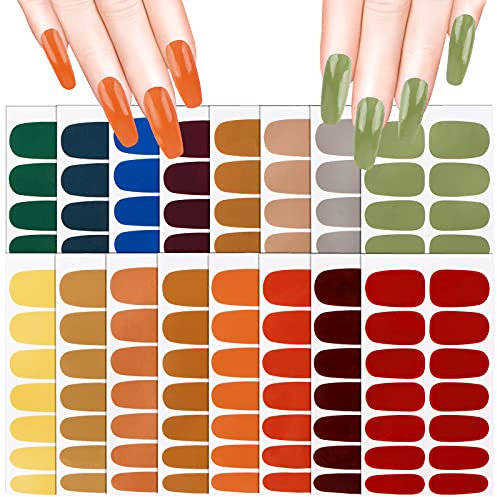 FLOFIA Nagelsticker Selbstklebend 16 Blatt Vollabdeckung Nagelfolie Nagelaufkleber für Gelnägel Nagel Kunst Aufkleber Folie Nail Art Stickers Abziehbilder Maniküre A