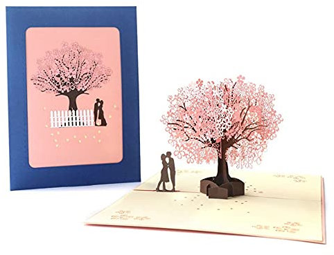 Romantische 3D-Karte, 3D Romantische Karte, Grußkarte Hochzeitskarte, Romantische Liebeskarte Zum Hochzeitstag, 3D Herz Besondere Geburtstagskarte, Pop-Up Karte Valentinstag für Karte zur Hochzeit A