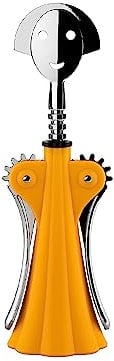 Alessi Anna G. AM01 DY - Tire-Bouchon Design, en Résine Thermoplastique et Zamak Chromé, Jaune