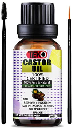 DD1 100% Pure CASTOR OIL For Eyelashes, Eyebrows, Hair, nails with FREE Eyelashes + Eyebrows Applicators