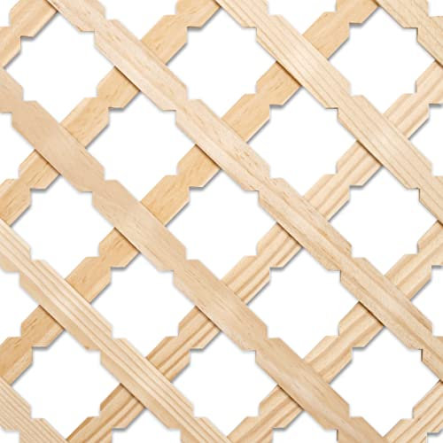 Celosía Madera de Pino, para Decoración De Terrazas, Jardines y Exteriores, 220 x 61 cm, Estrellas (Pack de 5 unidades)