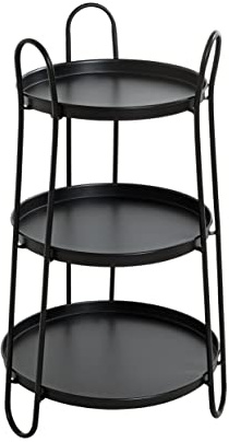 HAKU Beistelltisch rund schwarz Metall runder Couchtisch klein - Maße: H 72 x Ø 43 cm Style: Modern