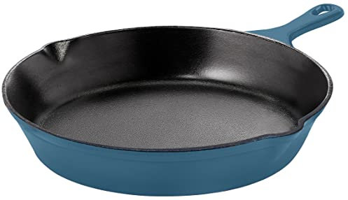Utopia Kitchen - Bratpfanne Gusseiserne Grillpfanne, vorgebrannte Gusseisenpfanne – Pfanne 20,3 cm – Sicheres Grill-Kochgeschirr für den Innen- und Außenbereich – Gusseisenpfanne (Blaugrün)