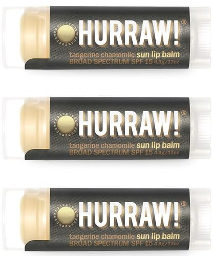Hurraw! Baume à Lèvres Solaire - Protection Solaire SPF 15 - Mandarine et Camomille, Lot de 2: Biologique, Certifié Végétalien, Sans Cruauté et Sans Gluten. Ingrédients 100% naturels. (3)