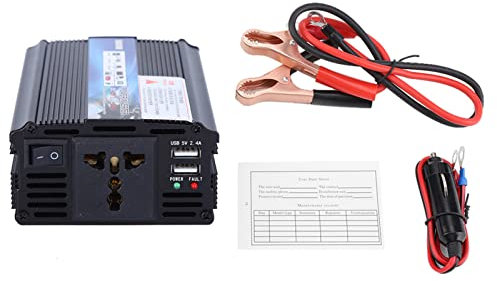 DEWIN Power Inverter, Convertisseur Pur Sinus 500W Onduleur Transformateur Sinus Power Inverter sinusoïdale avec Panneau Solaire pour Le Ménage(12V to 220V/500W)