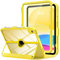 MoKo for iPad 11-inch (A16) 11th Generation Case 2025/ iPad 10th Generation Case with Pencil Holder 2022 10.9 inch, Built-in Screen Protector Clear Back, Multi Angle Viewing Stand, Yellow