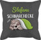 Kissen 50x50 - Schnarchecke Faultier Geschenk I - 50 x 50 cm - Grau - füllung Geschenke für schnarcher Schnarchen sofakissen schnarchplatz schnarchkissen schnarch Name schnarchecken
